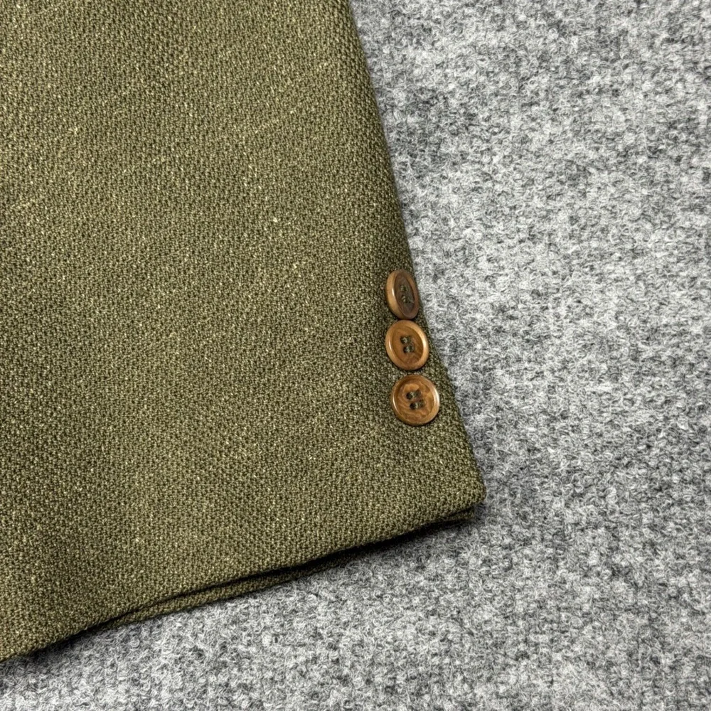 Hugo Boss Menas 42L Olive Green Virgin Wool Sport Coat Blazer 2 Button